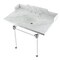 Kingston Brass 36 Carrara Marble Console Sink with Acrylic Legs, Marble WhitePolished Nickel LMS3630MA6 - alternate 1